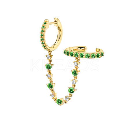 Brass Cubic Zirconia Hoop Earrings FS-WGC777E-04-1