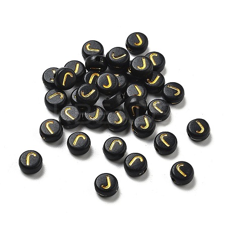 Plating Opaque Acrylic Beads OACR-R005-03J-1