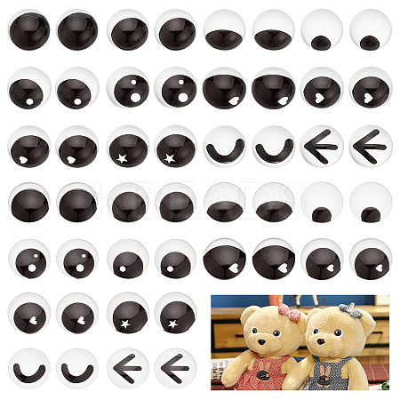 96Pcs 24 Style Glass Doll Craft Eyes Cabochons DIY-OC0011-82A-1