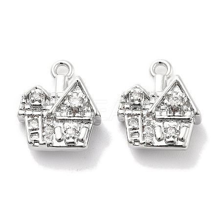 Micro Pave Clear Cubic Zirconia Pendants KK-M102-08P-1