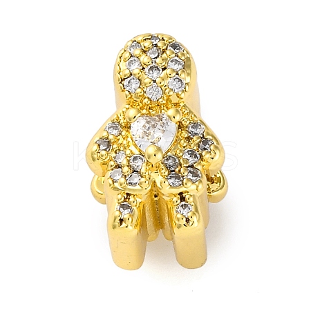 Rack Plating Brass Micro Pave Cubic Zirconia European Beads KK-Z081-07-1