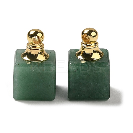 Natural Green Aventurine Perfume Bottle Pendants G-Z039-04G-01-1