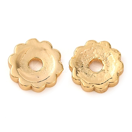 Flower Brass Beads KK-K378-40G-1