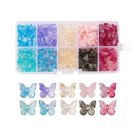 300Pcs Transparent Spray Painted Glass Charms GLAA-LS0001-02-1