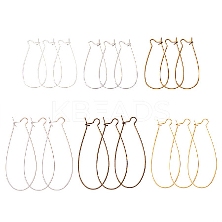 Brass Hoop Earrings Findings Kidney Ear Wires KK-TA0007-10-1