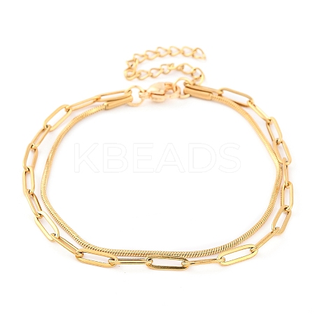 304 Stainless Steel Multi-Strand Chain Bracelets LS-BJEW-G711-03F-G-1