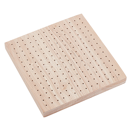196-Hole Square Oak Wooden Cake Pop Stand Displays WOOD-WH0124-19-1