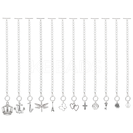 12Pcs 12 Style Glass Pearl Beaded Wedding Cake Pulls for Bridesmaids BJEW-AB00016-1