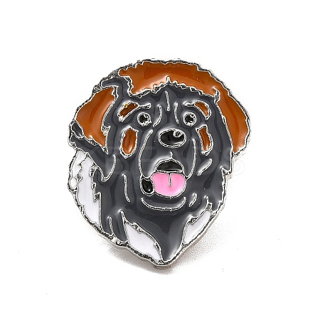 Dog Enamel Pin with Brass Butterfly Clutches LS-JEWB-A006-06A-1