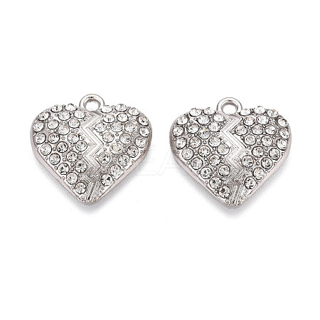 Alloy Rhinestone Pendants FIND-N008-11P-1