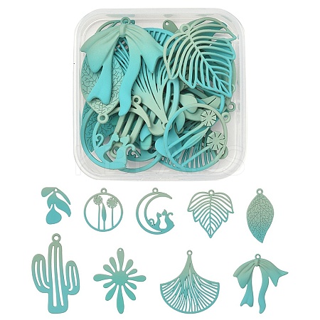1 Set Spray Painted Alloy Charms FIND-YW0003-11D-1