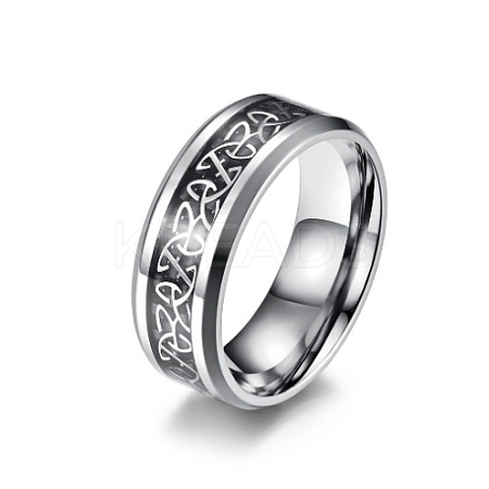 Titanium Steel Triquetra/Trinity Knot Finger Rings for Men Women PW-WG54165-01-1