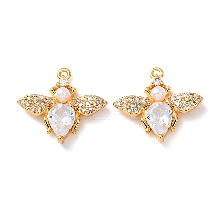 Brass Micro Pave Cubic Zirconia Pendants KK-A284-14G-03-1