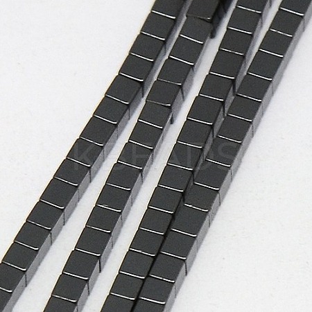 Electroplate Non-magnetic Synthetic Hematite Beads Strands G-J170A-3x3mm-03-1
