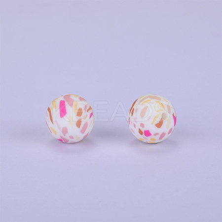 Printed Round Silicone Focal Beads SI-JX0056A-92-1