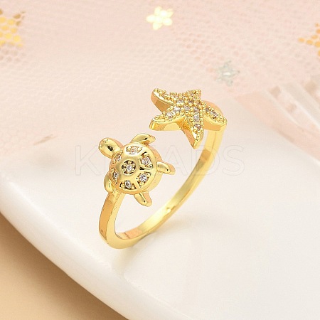 304 Stainless Steel Open Cuff Finger Rings for Women LS-RJEW-B109-07G-02-1