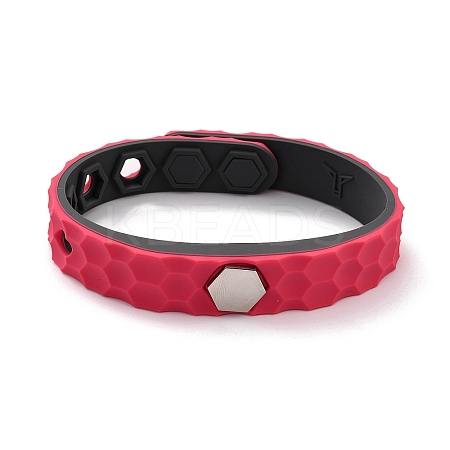 Flat Silicone Cord Bracelets LS-BJEW-F421-01G-1