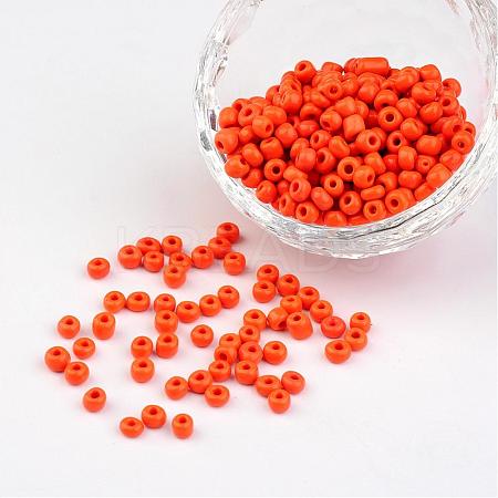 6/0 Opaque Colours Round Glass Seed Beads X-SEED-A010-4mm-50-1