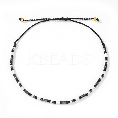 Glass Seed Bead Braided Bead Bracelets XN3042-12-1