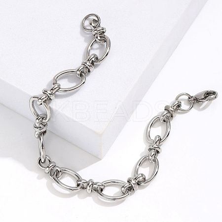 Non-Tarnish 201 Stainless Steel Oval Link Chain Bracelet KM2112-2-1