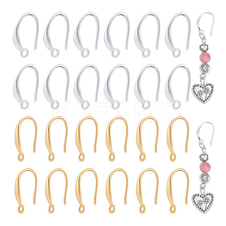 40Pcs 2 Colors Brass Earring Hooks KK-UN0004-59-1