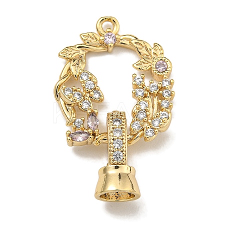 Brass Micro Pave Cubic Zirconia Fold Over Clasps KK-U037-25G-02-1