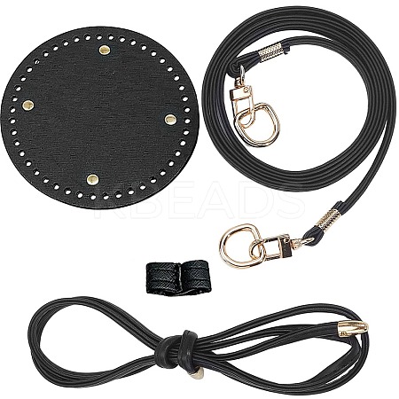 Imitation Leather Bag Bottoms & Purse Strap & Drawstring for Bucket Bag Set AJEW-CL0001-73B-1