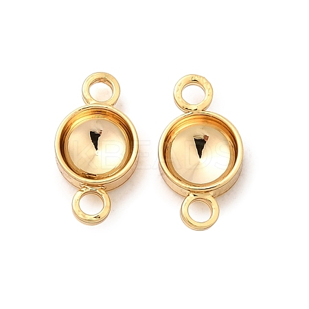 Flat Round Brass Rhinestone Connecter Settings KK-P340-06B-G-1