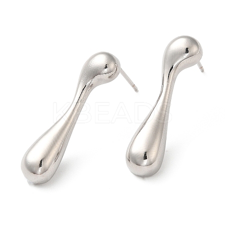Rack Plating Brass Teardrop Stud Earrings for Women EJEW-Z019-08P-1