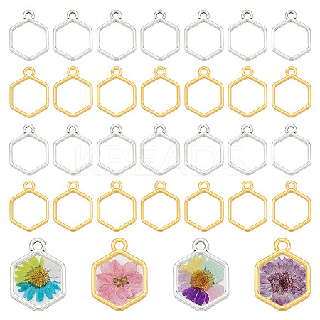 120Pcs 2 Colors Alloy Open Back Bezel Pendants FIND-AR0005-93-1