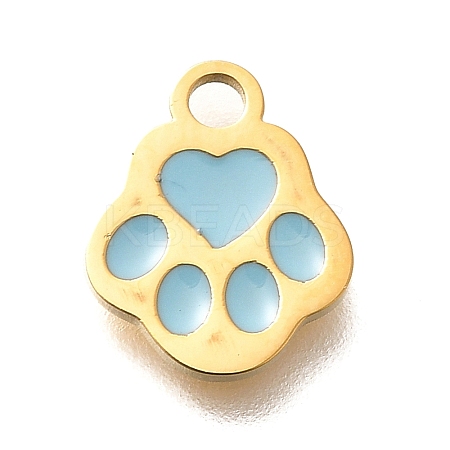 304 Stainless Steel Enamel Charms STAS-L022-466G-03-1