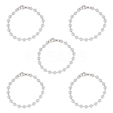 304 Stainless Steel Ball Chain Bracelets BJEW-UN0001-10P-1