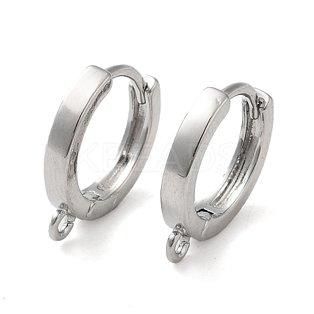 Brass Hoop Earrings Finding X-KK-H455-62P-1