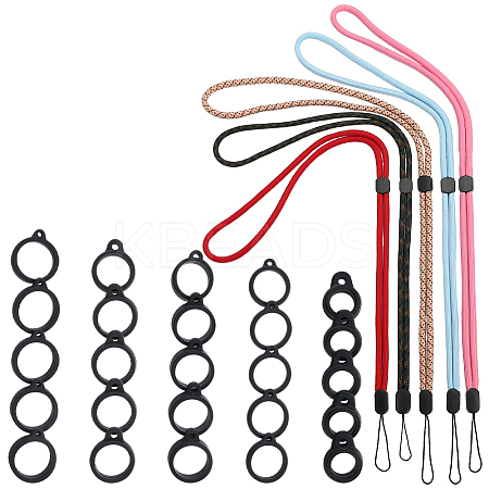5Pcs 5 Colors Polyester Neck Strap DIY-GF0008-14-1