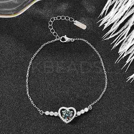 925 Sterling Silver Link Bracelets BJEW-D346-05B-P-1