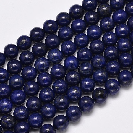 Dyed Natural Lapis Lazuli Round Beads Strands G-M169-12mm-05-1