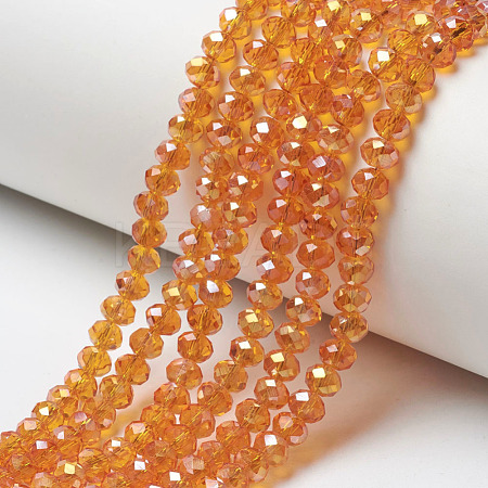Electroplate Transparent Glass Beads Strands EGLA-A034-T6mm-H12-1