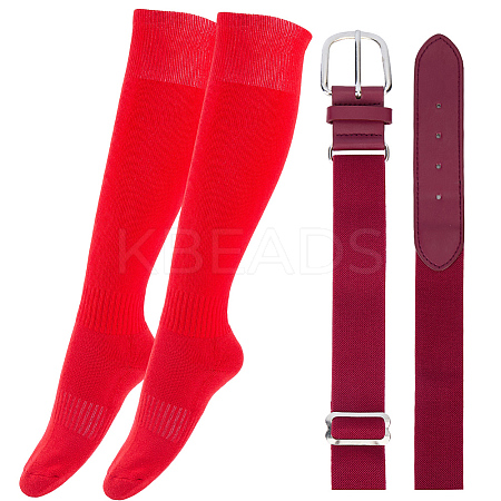 1 Pair Polycotton Solid Color Football Socks AJEW-CL0001-33B-1