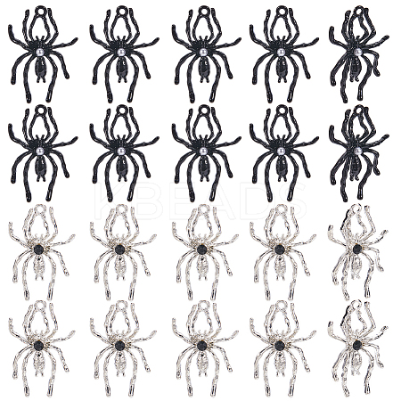 20Pcs 2 Colors Zinc Alloy Pendants with Plastic Beads FIND-SC0012-63-1