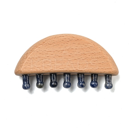 Natural Blue Spot Jasper Scalp Massager AJEW-G058-01E-1