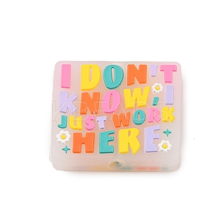 Rectangle Food Grade Eco-Friendly Silicone Focal Beads SIL-C006-01A-1