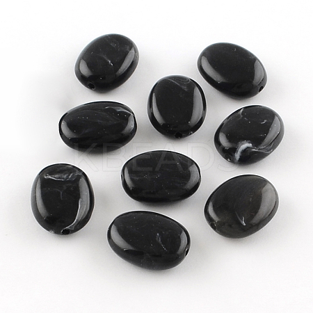 Oval Imitation Gemstone Acrylic Beads OACR-R047-01-1