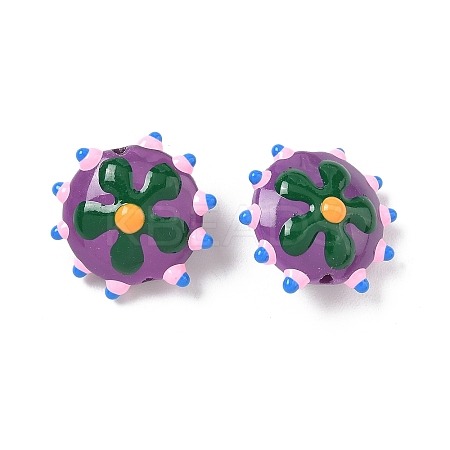 Baking Paint Glass Enamel Beads LAMP-S080-03C-1