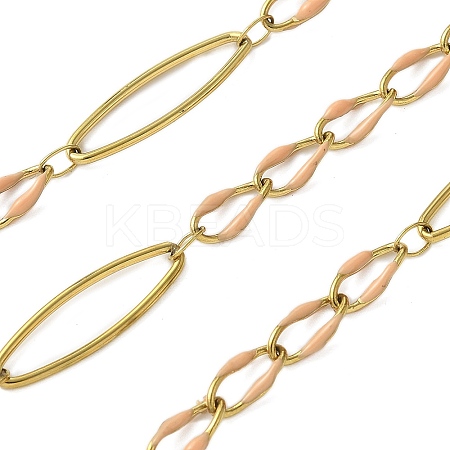 304 Stainless Steel Enamel Link Chains CHS-U003-01G-04-1