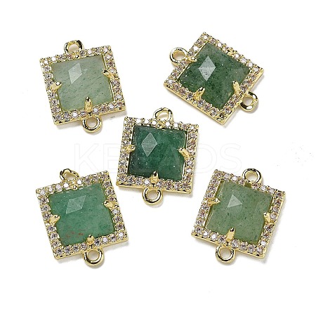 Natural Green Strawberry Quartz Faceted Square Links G-I375-03G-06-1
