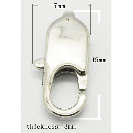 Tarnish Resistant 304 Stainless Steel Lobster Claw Clasps LS-STAS-Q046-3-1