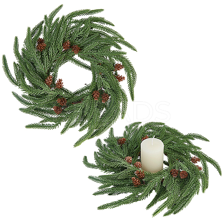 Flexible Glue PE Christmas Wreath AJEW-WH20060-20-1