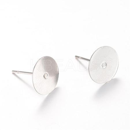304 Stainless Steel Stud Earring Findings STAS-T007-6mm-01-1