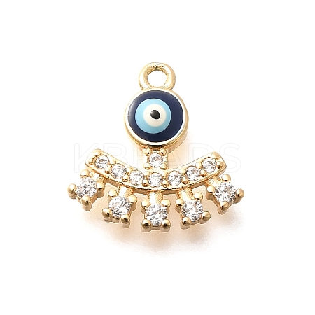 Brass Micro Pave Cubic Zirconia with Enamel Charms KK-G519-12G-02-1