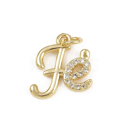 Brass Micro Pave Clear Cubic Zirconia Pendants KK-D409-36G-A-1